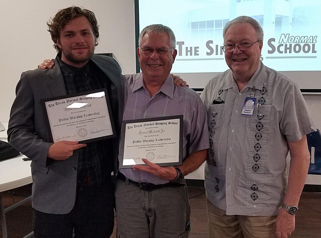 2021 Graduates (Blake, Howard) with TNSS Board President, James Tackett